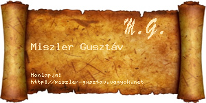 Miszler Gusztáv névjegykártya